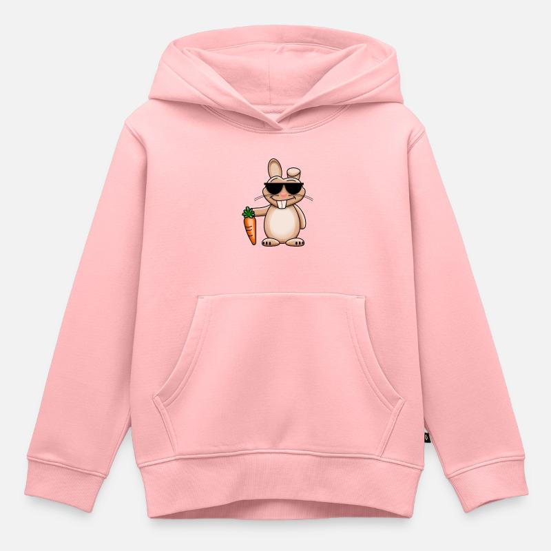Lapin - Sweat Premium à capuche enfant bio - rose