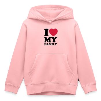 I love my family - Kinder Premium Organic Hoodie - Rosa - Vorne - AI Model Kid Female (0cm)