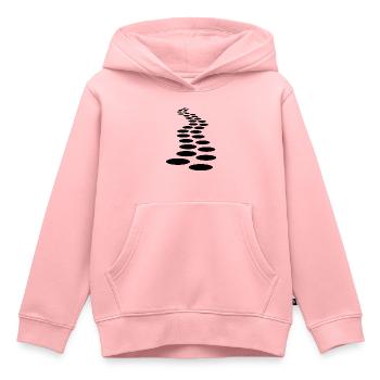 fuss abdruck pfad weg linie strich reihe kunst pun - Kinder Premium Organic Hoodie - Rosa - Vorne - AI Model Kid Female (0cm)