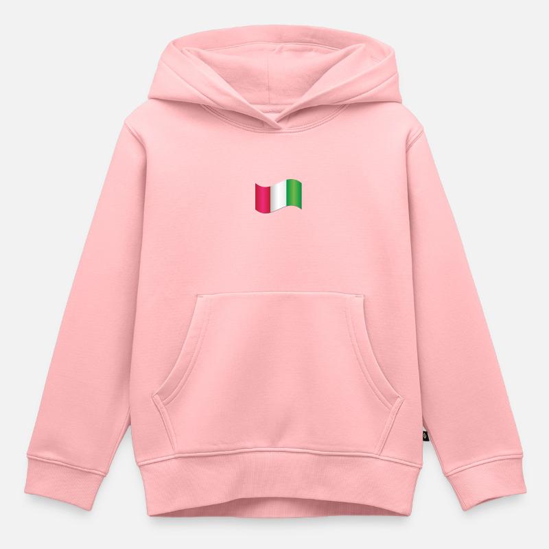 Drapeau italien - Sweat Premium à capuche enfant bio - rose