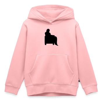 Mann sitzender Sessel Canape alt - Kinder Premium Organic Hoodie - Rosa - Vorne - AI Model Kid Female (0cm)
