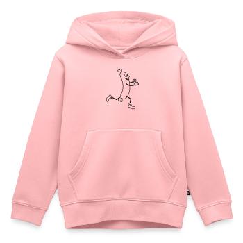 kleines wuerstchen rennen gluecklich umarmen liebe - Kinder Premium Organic Hoodie - Rosa - Vorne - AI Model Kid Female (0cm)