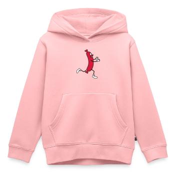 wuerstchen rennen gluecklich umarmen liebe laufen - Kinder Premium Organic Hoodie - Rosa - Vorne - AI Model Kid Female (0cm)