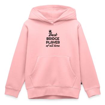 bridge / bridgeur / bridgeuse / cartes - Sweat Premium à capuche enfant bio - rose - Devant - AI Model Kid Female (0cm)