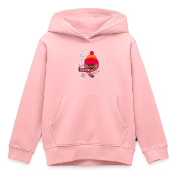 Motif hivernal de Poméranie Let It Snow - Sweat Premium à capuche enfant bio - rose - Devant - AI Model Kid Female (0cm)