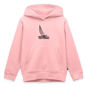 Voilier au vent - Sweat Premium à capuche enfant bio - rose - Devant - AI Model Kid Female (0cm)