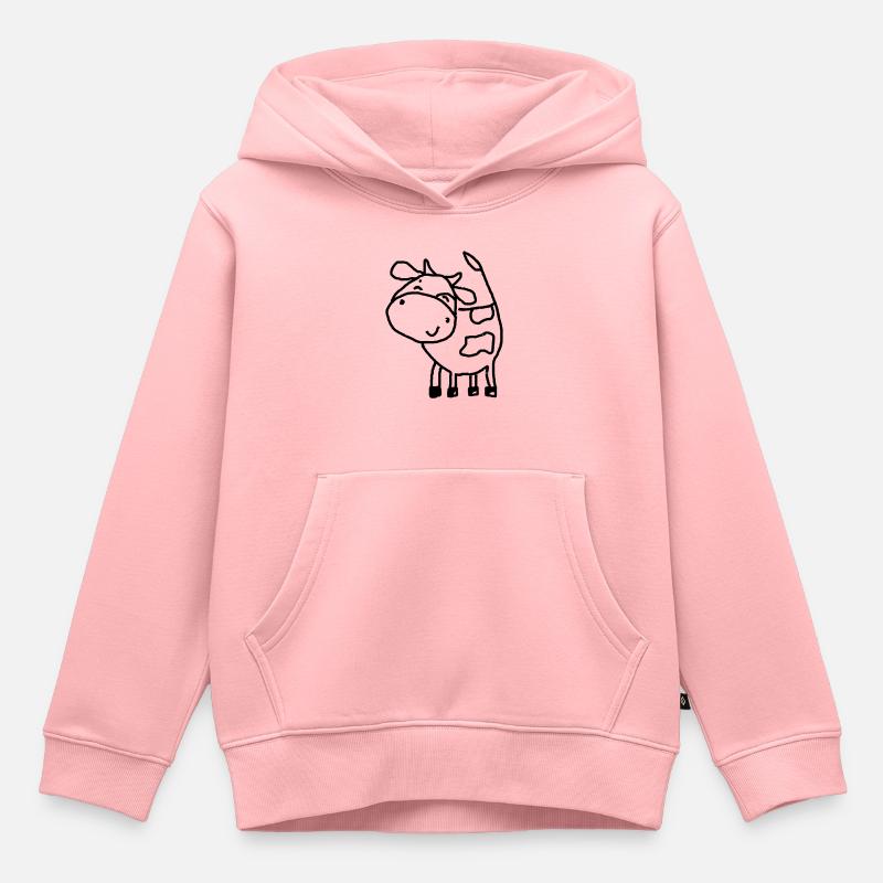 Vache - Sweat Premium à capuche enfant bio - rose