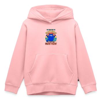 You Mess With The Meow Meow You Get The Peow Peow - Sweat Premium à capuche enfant bio - rose - Devant - AI Model Kid Female (0cm)