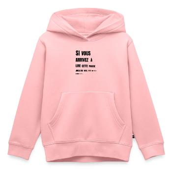 Wenn Sie diesen Satz lesen können - zu nah - Kinder Premium Organic Hoodie - Rosa - Vorne - AI Model Kid Female (0cm)