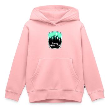 Family Hiking Team Vacances de randonnée en famille - Sweat Premium à capuche enfant bio - rose - Devant - AI Model Kid Female (0cm)