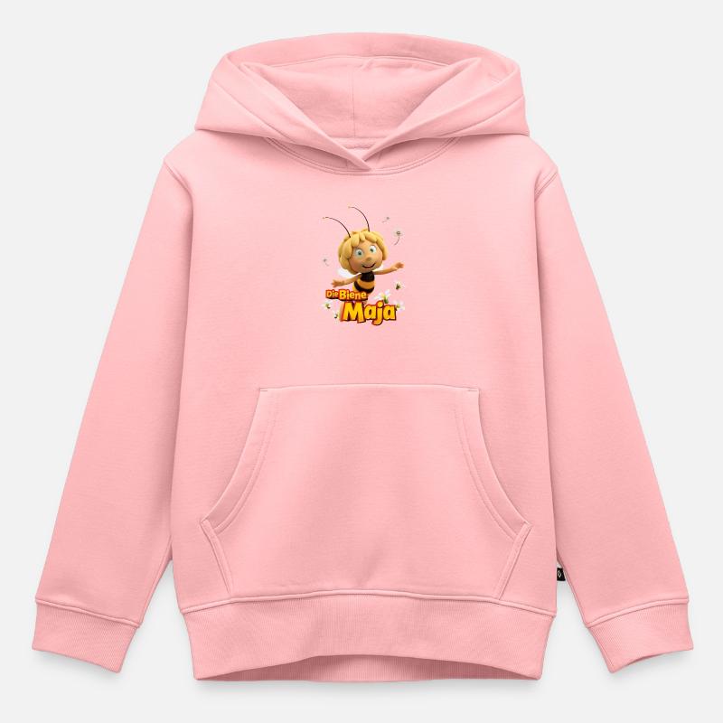 Maya L’Abeille 3 Logo - Sweat Premium à capuche enfant bio - rose