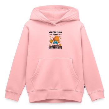 Verstärkung kommt - werde großer Bruder - Kinder Premium Organic Hoodie - Rosa - Vorne - AI Model Kid Female (0cm)
