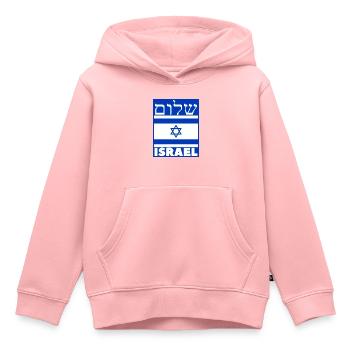 Shalom Israël - Sweat Premium à capuche enfant bio - rose - Devant - AI Model Kid Female (0cm)