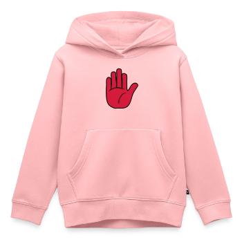 Stop Hand Sign - Kids Premium Organic Hoodie - rose - Front - AI Model Kid Female (0cm)