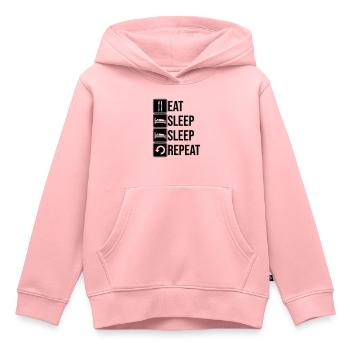 Répétez le sommeil tous les jours - Sweat Premium à capuche enfant bio - rose - Devant - AI Model Kid Female (0cm)