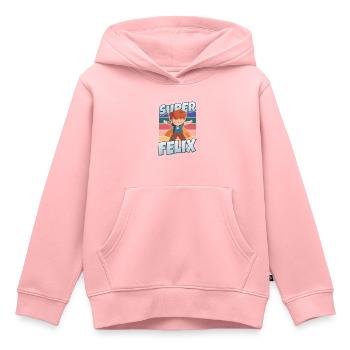 Super Felix Superhero Superhero Superhero Outfit pour garçon - Sweat Premium à capuche enfant bio - rose - Devant - AI Model Kid Female (0cm)