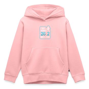 J’étais normal il y a 26,2 miles - Coureur de marathon complet - Sweat Premium à capuche enfant bio - rose - Devant - AI Model Kid Female (0cm)