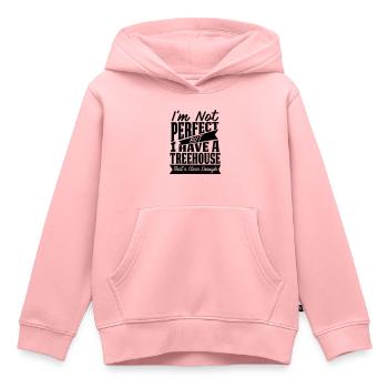 PARFAIT AVEC CABANE DANS LES ARBRES - Sweat Premium à capuche enfant bio - rose - Devant - AI Model Kid Female (0cm)