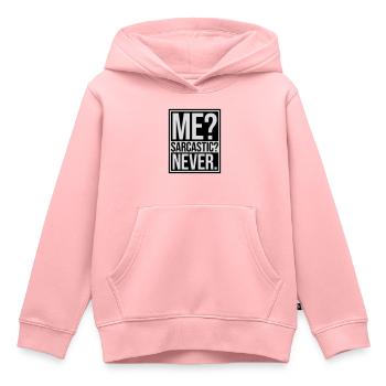 moi sarcastique ne cite jamais - Sweat Premium à capuche enfant bio - rose - Devant - AI Model Kid Female (0cm)