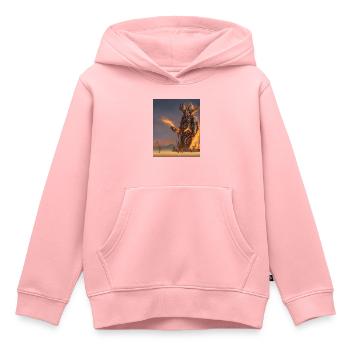 Burning Man - Kids Premium Organic Hoodie - rose - Front - AI Model Kid Female (0cm)