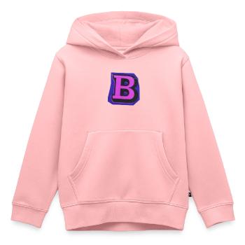 Typografie Buchstabe B - Kinder Premium Organic Hoodie - Rosa - Vorne - AI Model Kid Female (0cm)
