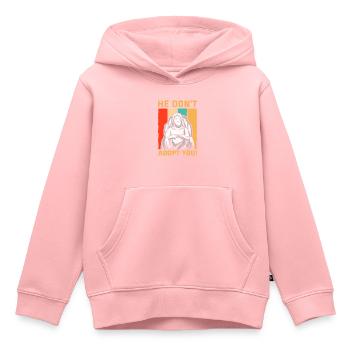 Il ne vous adopte pas, il vous donne juste de l’espoir - Sweat Premium à capuche enfant bio - rose - Devant - AI Model Kid Female (0cm)