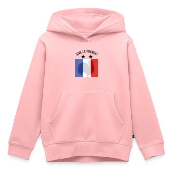France - Sweat Premium à capuche enfant bio - rose - Devant - AI Model Kid Female (0cm)