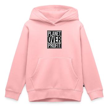 planet over profit quote - Kids Premium Organic Hoodie - rose - Front - AI Model Kid Female (0cm)