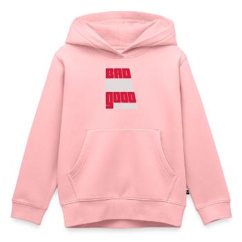 bad decisions great stories - Kids Premium Organic Hoodie - rose - Front - AI Model Kid Female (0cm)