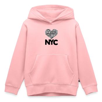New York - Kids Premium Organic Hoodie - rose - Front - AI Model Kid Female (0cm)