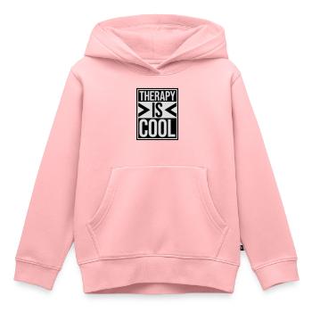 therapy is cool Quote - Kids Premium Organic Hoodie - rose - Front - AI Model Kid Female (0cm)