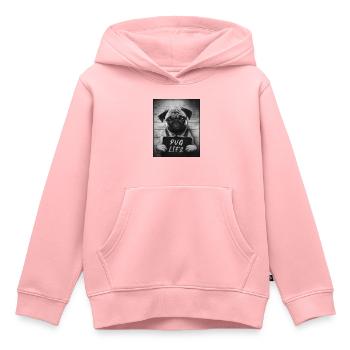 Pug Mugshot - Pug Life - Kids Premium Organic Hoodie - rose - Front - AI Model Kid Female (0cm)