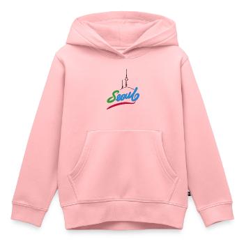 Séoul - Sweat Premium à capuche enfant bio - rose - Devant - AI Model Kid Female (0cm)