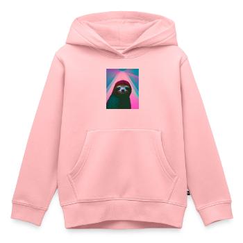 portrait d'un paresseux relax - Sweat Premium à capuche enfant bio - rose - Devant - AI Model Kid Female (0cm)