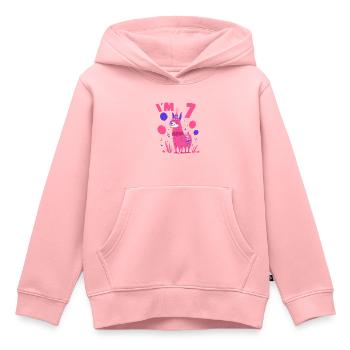 Motif d’anniversaire de lama mignon pour les filles Iam 7 idée de cadeau - Sweat Premium à capuche enfant bio - rose - Devant - AI Model Kid Female (0cm)