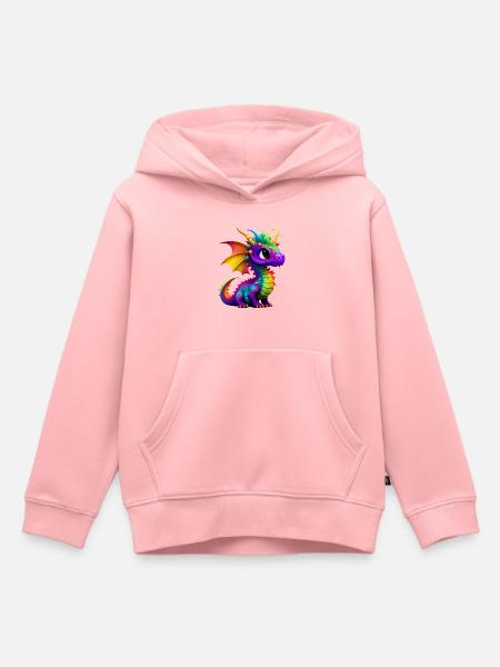 Süßer kleiner Drache - Kinder Premium Organic Hoodie - Rosa
