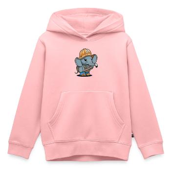 Elefanten-Baumeister - Kinder Premium Organic Hoodie - Rosa - Vorne - AI Model Kid Female (0cm)
