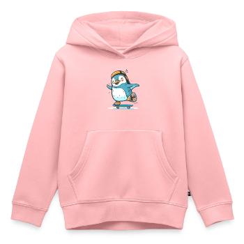 Gleiten Sie mit diesem Pinguin - Kinder Premium Organic Hoodie - Rosa - Vorne - AI Model Kid Female (0cm)