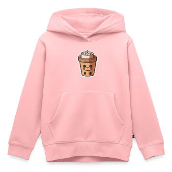 Kaffee - Kinder Premium Organic Hoodie - Rosa - Vorne - AI Model Kid Female (0cm)