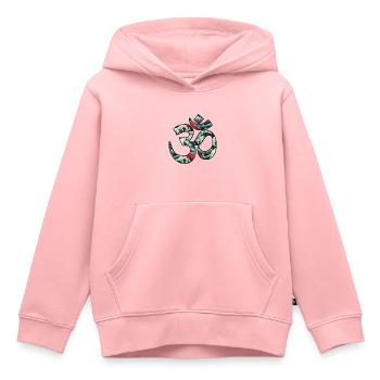 Cosmic Resonance: The Sacred Om - Kinder Premium Organic Hoodie - Rosa - Vorne - AI Model Kid Female (0cm)