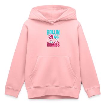 Rollin avec mon cadeau Homies Retro Bowling - Sweat Premium à capuche enfant bio - rose - Devant - AI Model Kid Female (0cm)