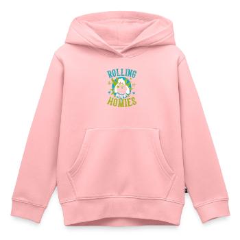 Rouler avec mon cadeau Homies Retro Bowling - Sweat Premium à capuche enfant bio - rose - Devant - AI Model Kid Female (0cm)