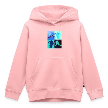 Eishockey, Hockey, Graffi, bunt, stencil - Kinder Premium Organic Hoodie - Rosa - Vorne - AI Model Kid Female (0cm)