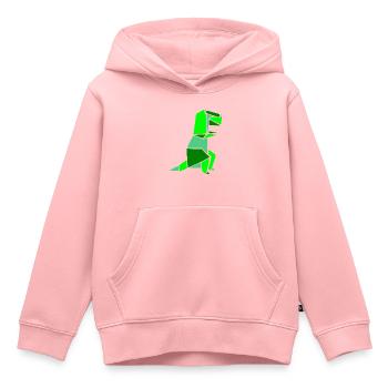 Dino T-Rex Artwork - Sweat Premium à capuche enfant bio - rose - Devant - AI Model Kid Female (0cm)