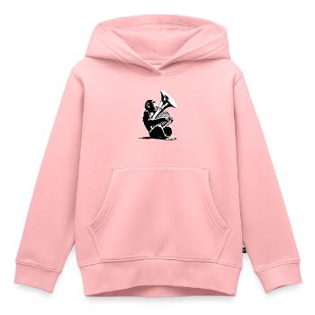 Monkey Orchestra Tuba Street Art Banksy Style - Kids Premium Organic Hoodie - rose - Front - AI Model Kid Female (0cm)