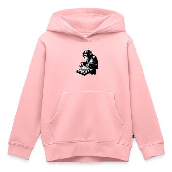 Orchestre de singes Xylophone Street Art Banksy Style - Sweat Premium à capuche enfant bio - rose - Devant - AI Model Kid Female (0cm)