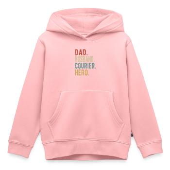 Kurier Papa Ehemann Held - Kinder Premium Organic Hoodie - Rosa - Vorne - AI Model Kid Female (0cm)