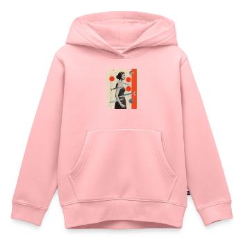 Poissons collage art astrologie - Sweat Premium à capuche enfant bio - rose - Devant - AI Model Kid Female (0cm)