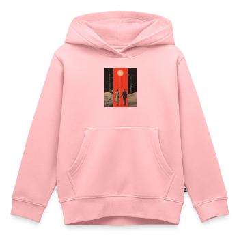 Zum Mond und zurück Collage - Kinder Premium Organic Hoodie - Rosa - Vorne - AI Model Kid Female (0cm)