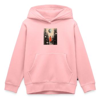 Einen mystischen Wunsch an den Vollmond stellen (Frau) - Kinder Premium Organic Hoodie - Rosa - Vorne - AI Model Kid Female (0cm)